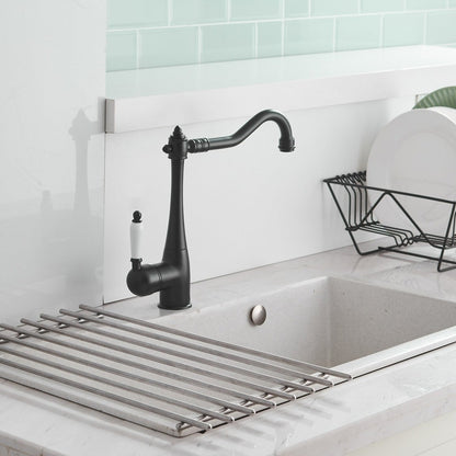 Classic Design Single-Handle Kitchen Faucet in Matte Black - buyfaucet.com