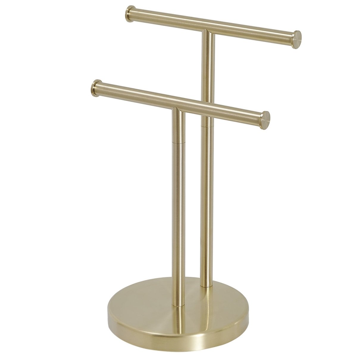 Freestanding Bathroom Toilet Paper Holder with Double T-Shape Gold - buyfaucet.com