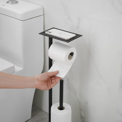 Freestanding Stainless Steel Toilet Paper Holder Matte Black - buyfaucet.com