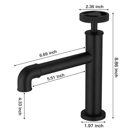 Industry Style Single Handle Bathroom Faucet in Matte Black - buyfaucet.com