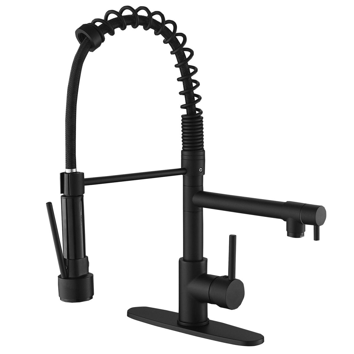 Kitchen Sink Faucet with Pull Down Sprayer Matte Black - buyfaucet.com