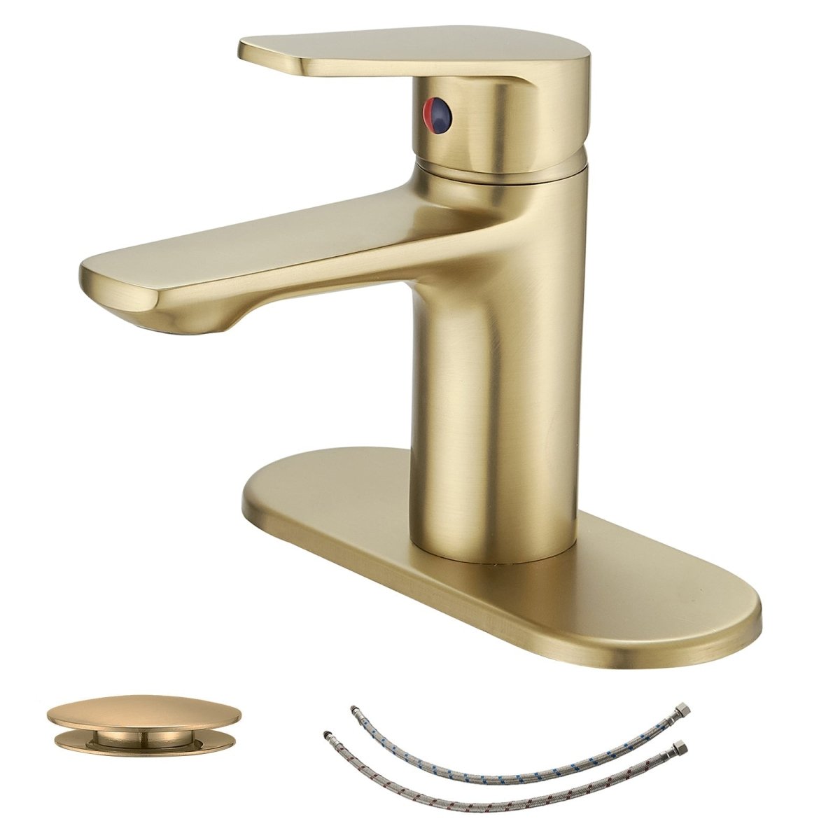 Low-Arc Modern Drip-Free Vanity Bathroom Faucet Brushed Gold - buyfaucet.com
