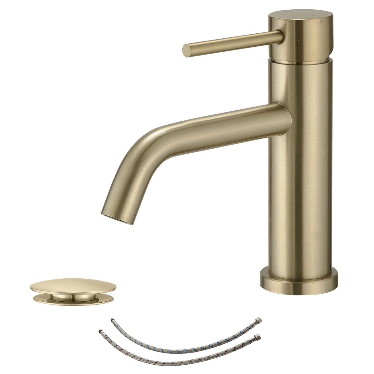 Low-Arc with Drain Assembly Drip-Free Bathroom Faucet Gold - buyfaucet.com