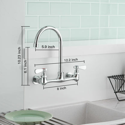 Modern Kitchen Faucet with 8 in Swivel Spout Chrome - buyfaucet.com
