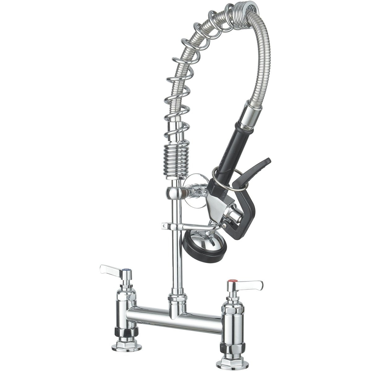Pull Down 2-Handle Wall Mount Kitchen Faucet Chrome - buyfaucet.com