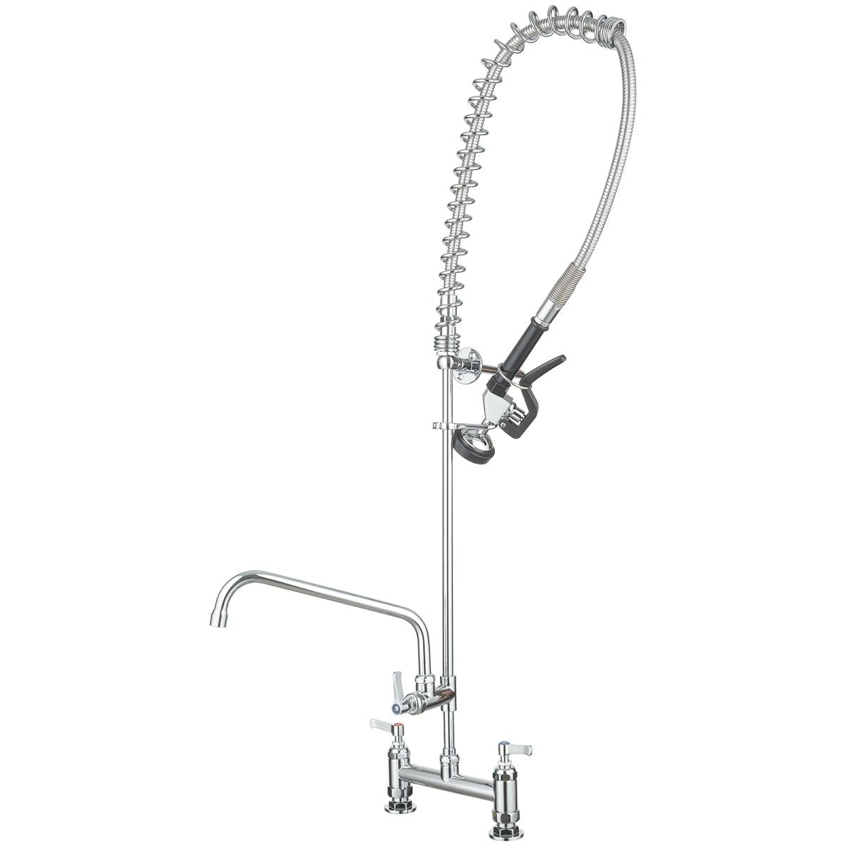 Pull Down 2-Handle Wall Mount Kitchen Faucet Polished Chrome - buyfaucet.com