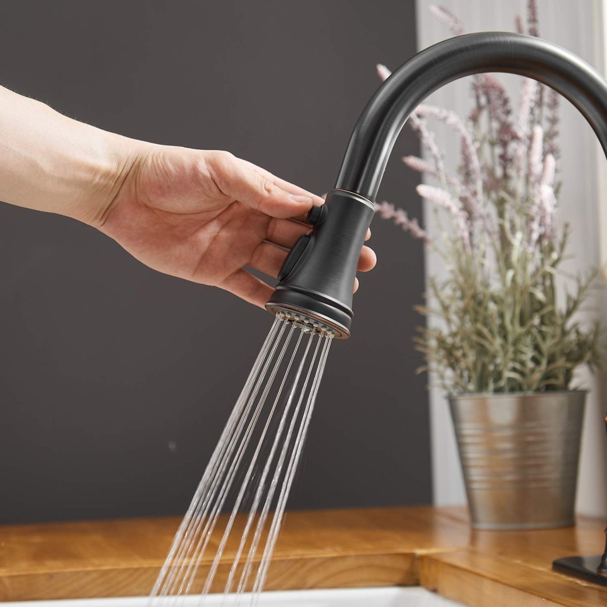 Pull-Out Sprayer 3 Spray Kitchen Faucet Oil Rubbed Bronze-1 - buyfaucet.com