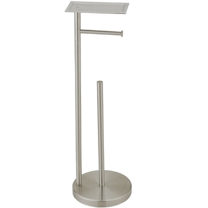 Round Free Standing Toilet Paper Holder in Brushed Nickel - buyfaucet.com
