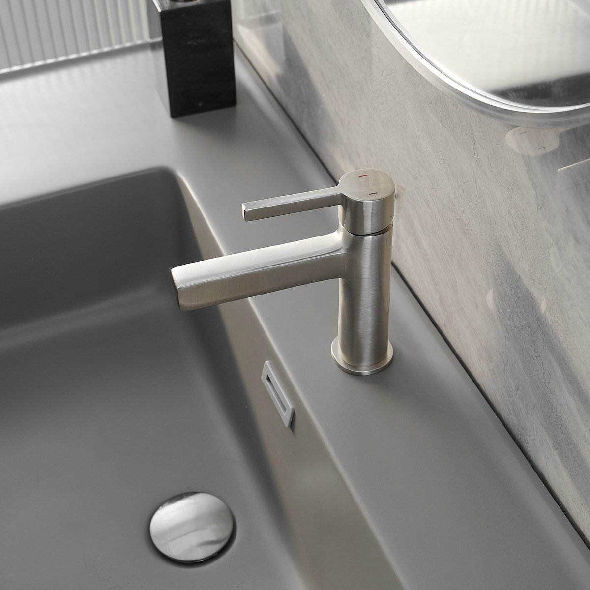 Single Handle Bathroom Faucet Drip-Free Faucet Brushed Nickel - buyfaucet.com