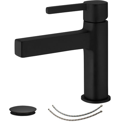 Single Handle Bathroom Faucet Drip-Free Faucet Matte Black-1 - buyfaucet.com