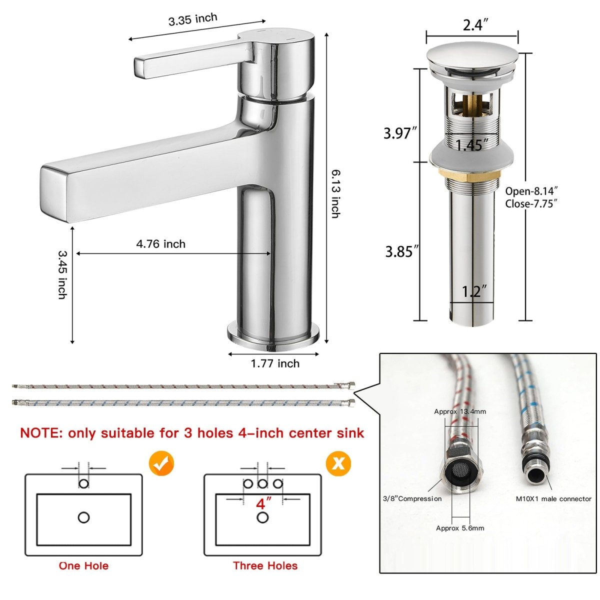 Single Handle Bathroom Faucet Drip-Free Faucet Polished Chrome - buyfaucet.com