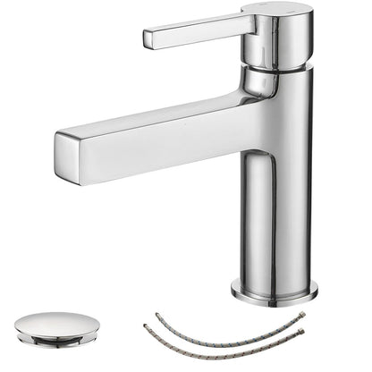 Single Handle Bathroom Faucet Drip-Free Faucet Polished Chrome - buyfaucet.com