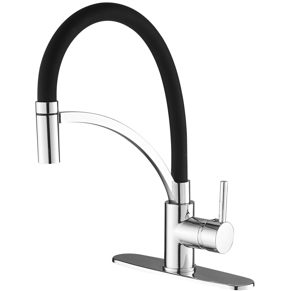 Single Handle Kitchen Faucet with Pull Down Sprayer Chrome - buyfaucet.com
