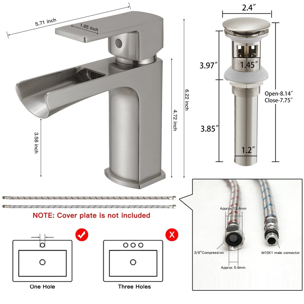 Single Handle Low-Arc Modern Bathroom Faucet Brushed Nickel - buyfaucet.com