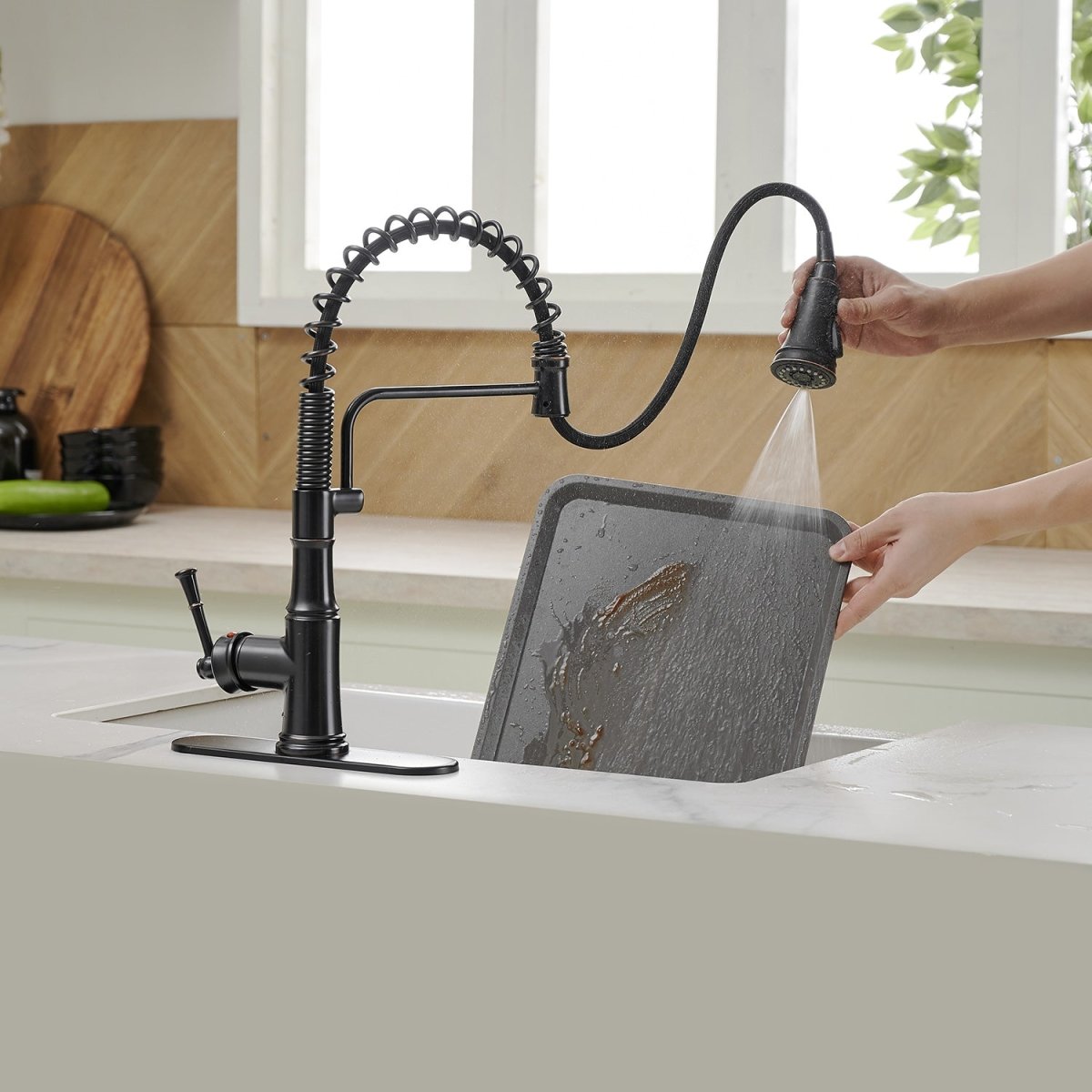 Single-Handle Pull-Down Sprayer Faucet Oil Rubbed Bronze - buyfaucet.com
