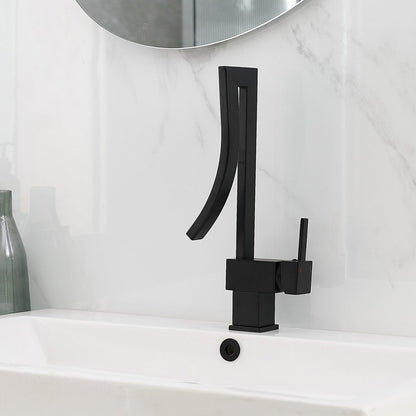 Single Handle Single Hole Bathroom Sink Faucet Matte Black - buyfaucet.com