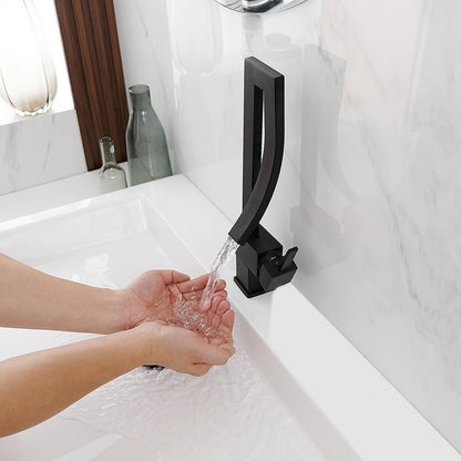 Single Handle Single Hole Bathroom Sink Faucet Matte Black - buyfaucet.com