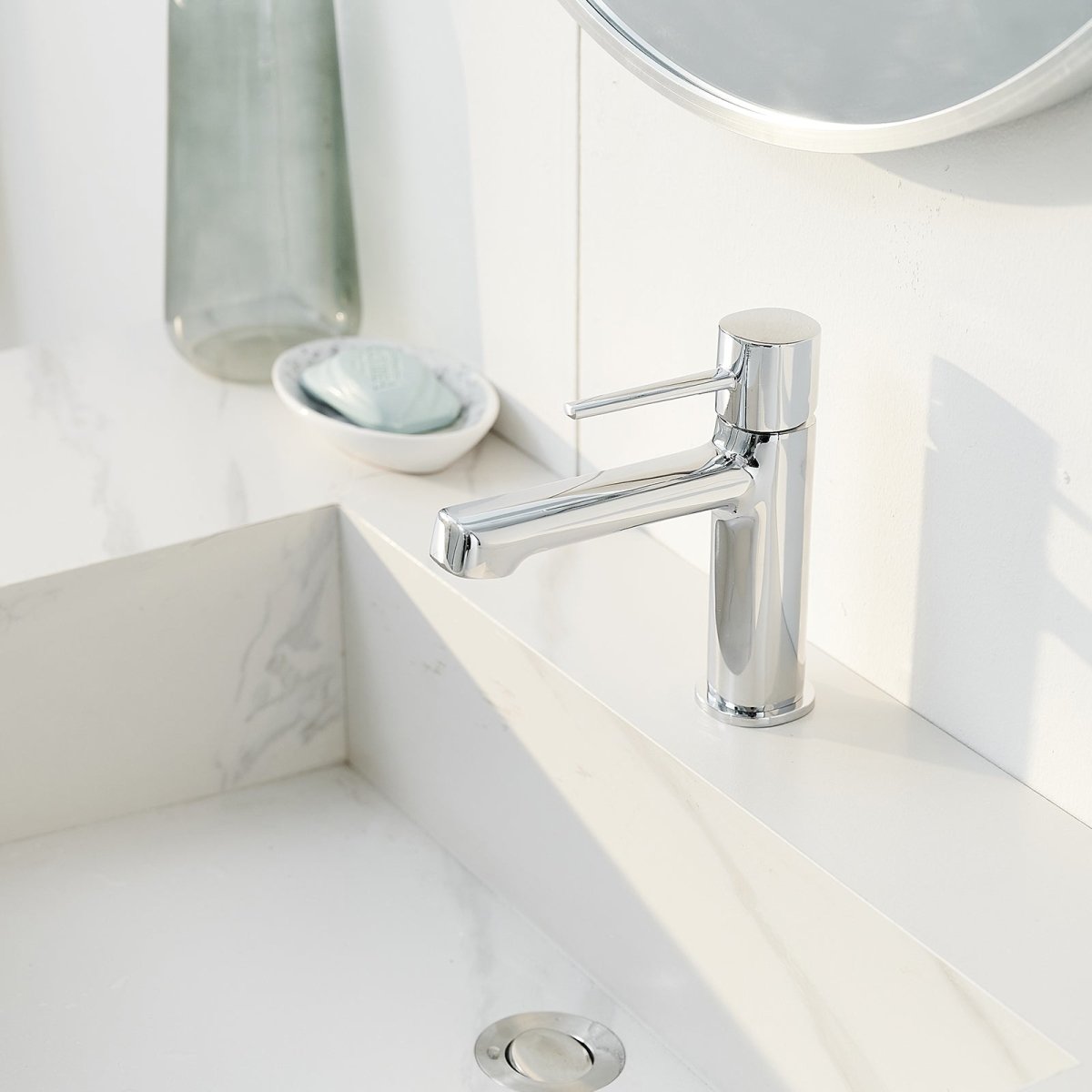Single Handle Single Hole Modern Bathroom Faucet Polished Chrome-1 - buyfaucet.com
