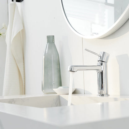 Single Handle Single Hole Modern Bathroom Faucet Polished Chrome-1 - buyfaucet.com