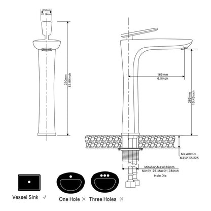 Single Handle Tall Bowl Bathroom Vessel Sink Faucet Black - buyfaucet.com