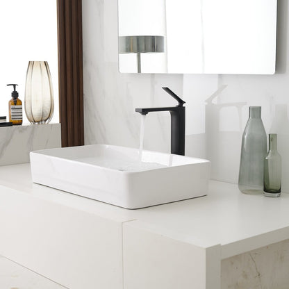 Single Handle Vessel Sink Faucet for Bathroom Matte Black - buyfaucet.com