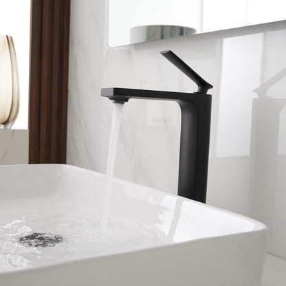 Single Handle Vessel Sink Faucet for Bathroom Matte Black - buyfaucet.com