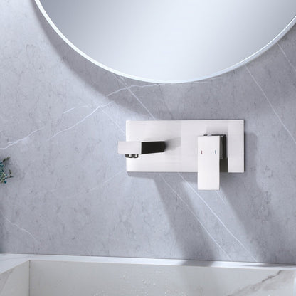 Single-Handle Wall Mount Bathroom Faucet Brushed Nickel - buyfaucet.com