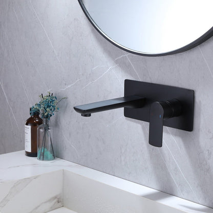 Single-Handle Wall Mount Bathroom Faucet Matte Black - buyfaucet.com