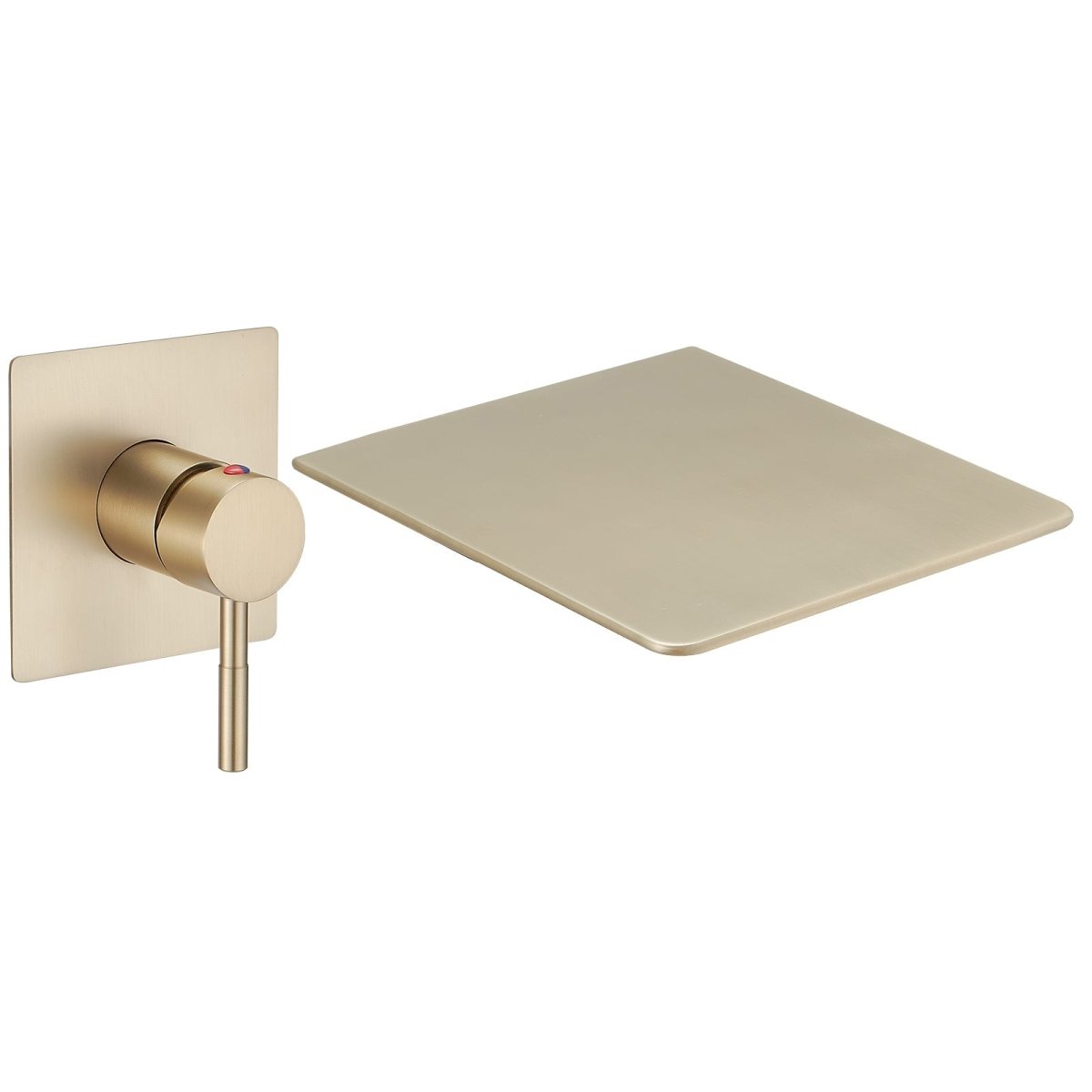 Single Handle Wall Mount Waterfall Bathroom Faucet Brushed Gold - buyfaucet.com