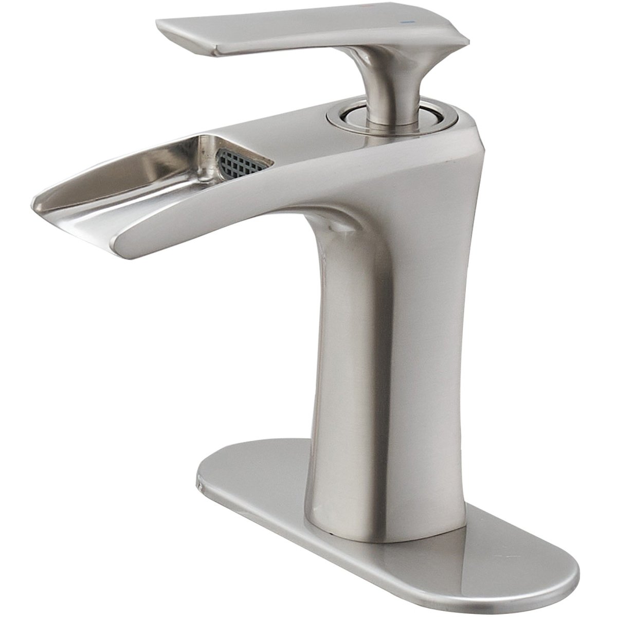 Single Handle Waterfall Bathroom Vanity Faucets Brushed Nickel - buyfaucet.com