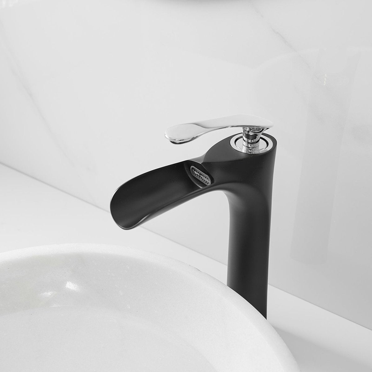 Single Handle without Overflow Bathroom Faucet Black Chrome - buyfaucet.com