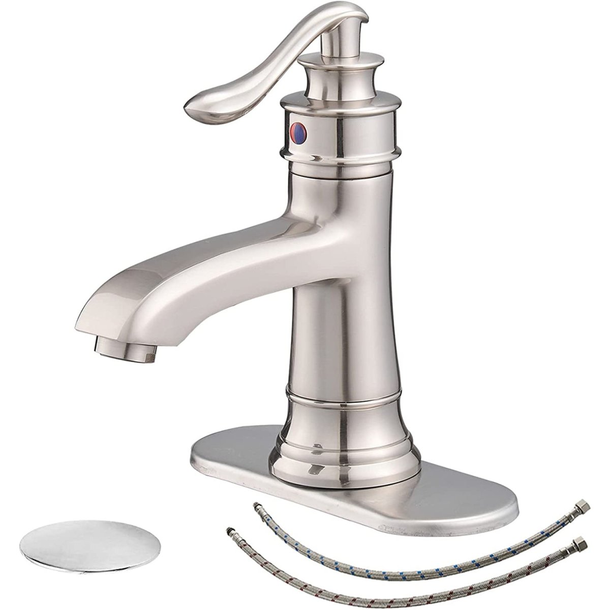 Single Hole 1-Handle Bathroom Faucet Brushed Nickel - buyfaucet.com