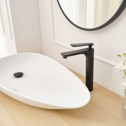 Single Hole 1-Handle Bathroom Faucet with Swivel Spout Black - buyfaucet.com