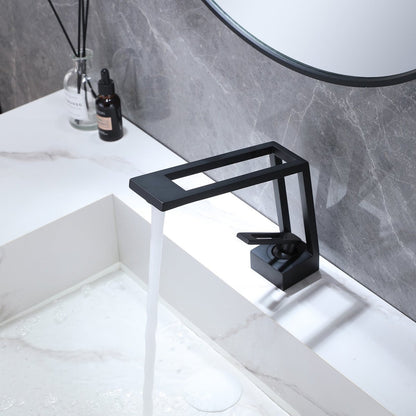 Single Hole Bathroom Faucet Contemporary Creative Design Black - buyfaucet.com
