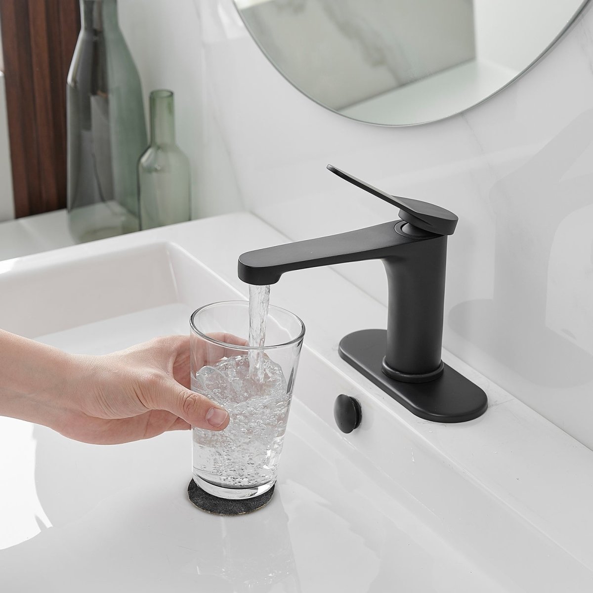 Single Hole Bathroom Faucet Lavatory Vessel Faucet Black - buyfaucet.com