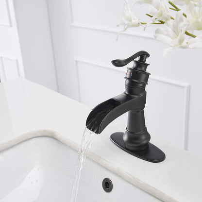 Single Hole Single-Handle Bathroom Faucet Black - buyfaucet.com
