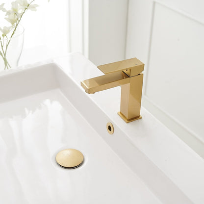 Single Hole Single-Handle Bathroom Faucet in Brushed Gold - buyfaucet.com