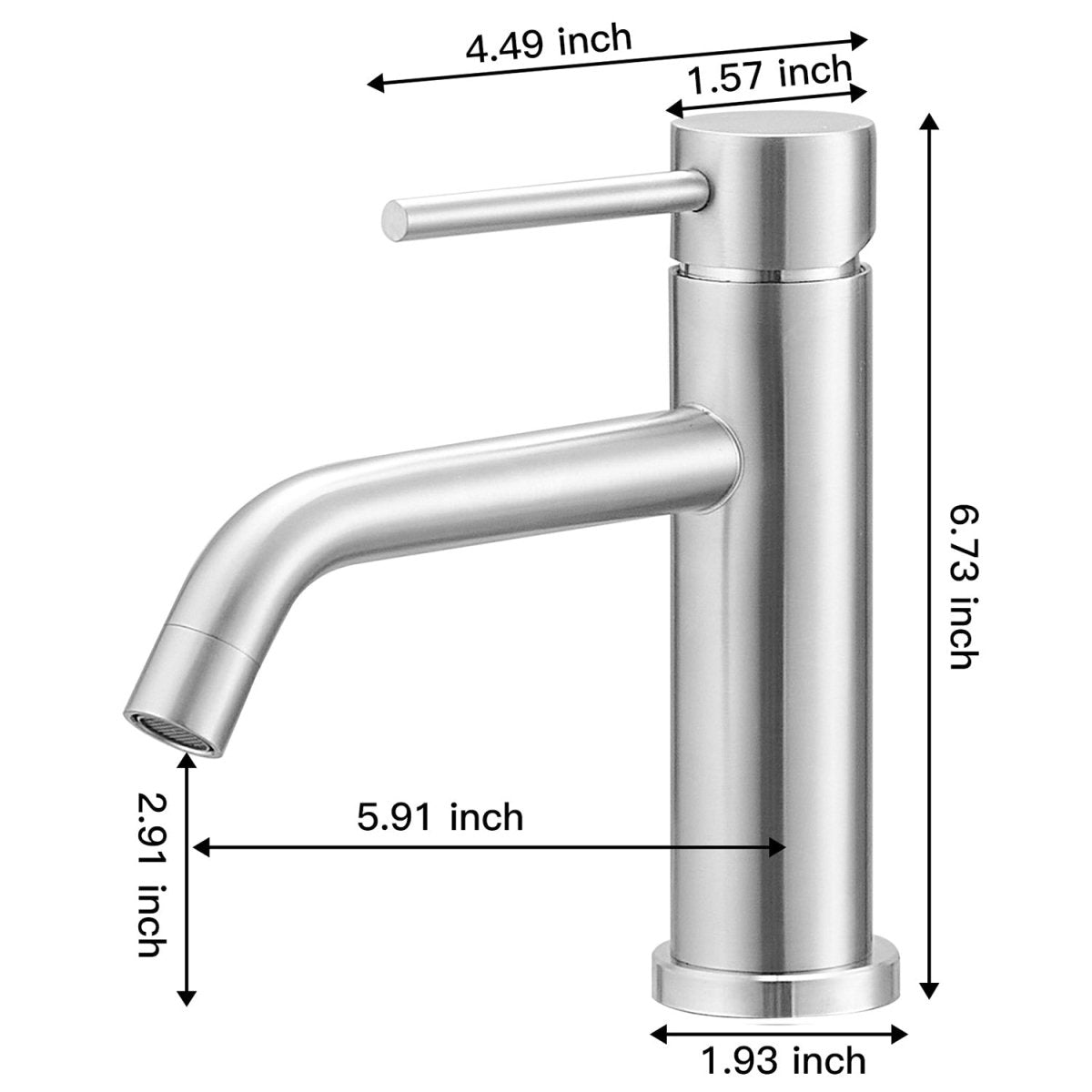 Single Hole Single-Handle Bathroom Faucet in Brushed Nickel-1 - buyfaucet.com