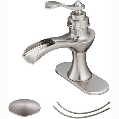 Single Hole Single-Handle Bathroom Faucet in Brushed Nickel - buyfaucet.com