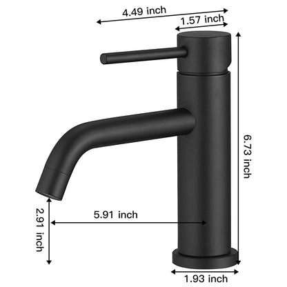 Single Hole Single-Handle Bathroom Faucet in Matte Black-1 - buyfaucet.com
