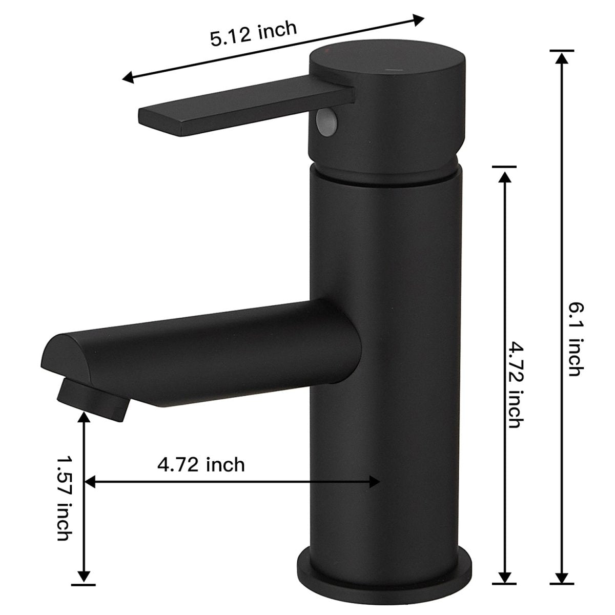 Single Hole Single Handle Bathroom Faucet in Matte Black - buyfaucet.com