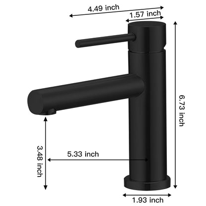Single Hole Single-Handle Bathroom Faucet in Matte Black - buyfaucet.com