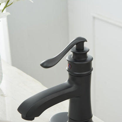 Single Hole Single Handle Bathroom Faucet Matte Black - buyfaucet.com