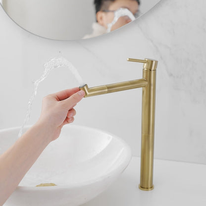 Single Hole Single Handle Bathroom Vessel Faucet in Gold - buyfaucet.com
