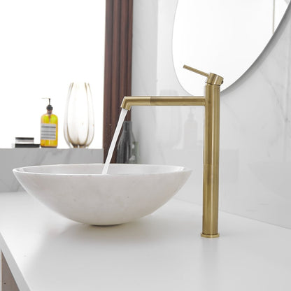 Single Hole Single Handle Bathroom Vessel Faucet in Gold - buyfaucet.com