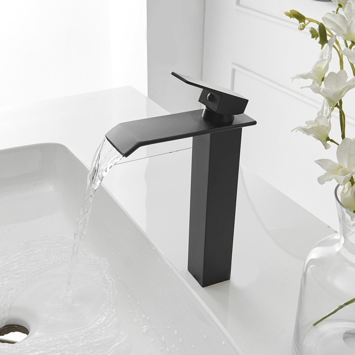 Single Hole Single Handle Bathroom Vessel Sink Faucet Black - buyfaucet.com