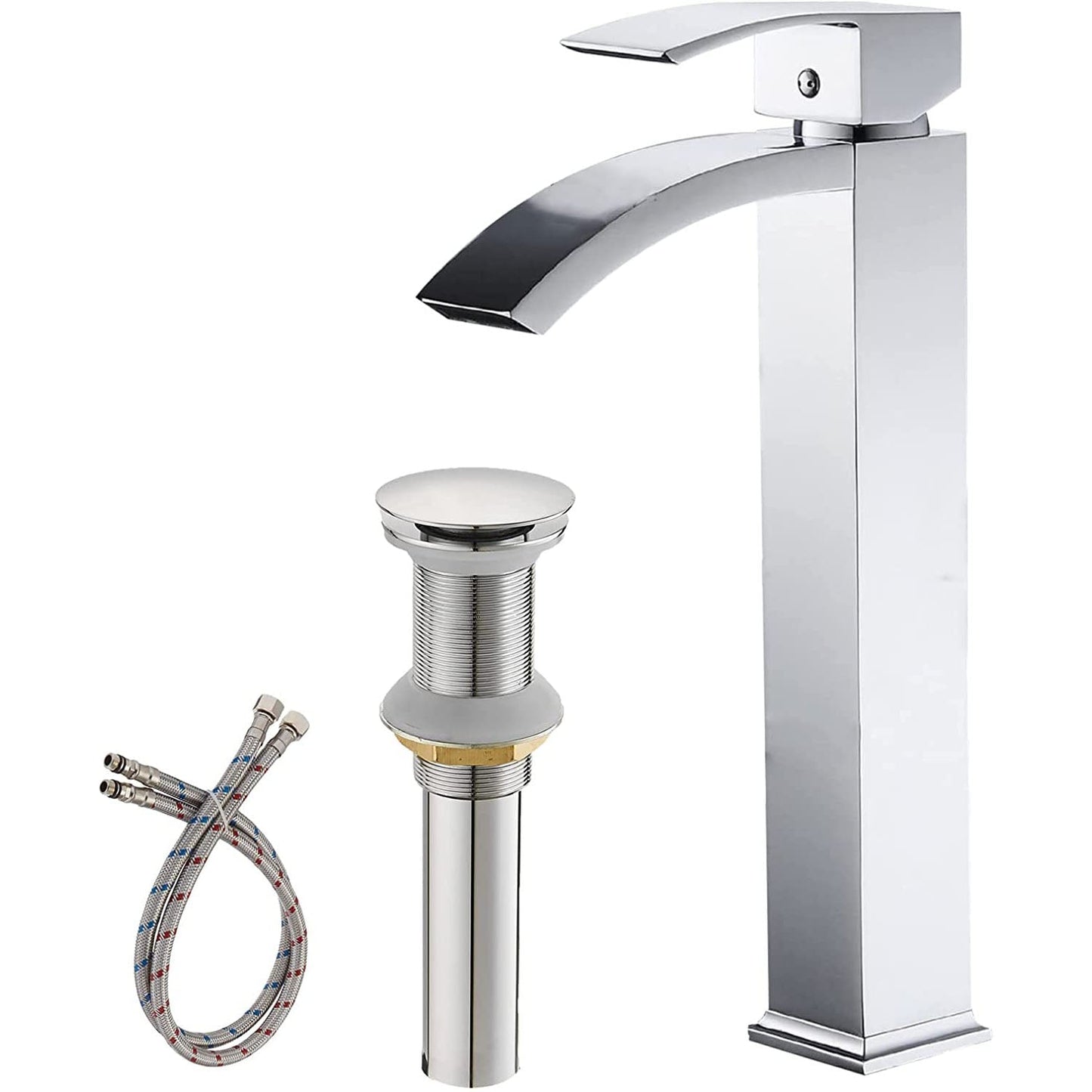 Single Hole Single-Handle High Arc Bathroom Faucet Chrome - buyfaucet.com