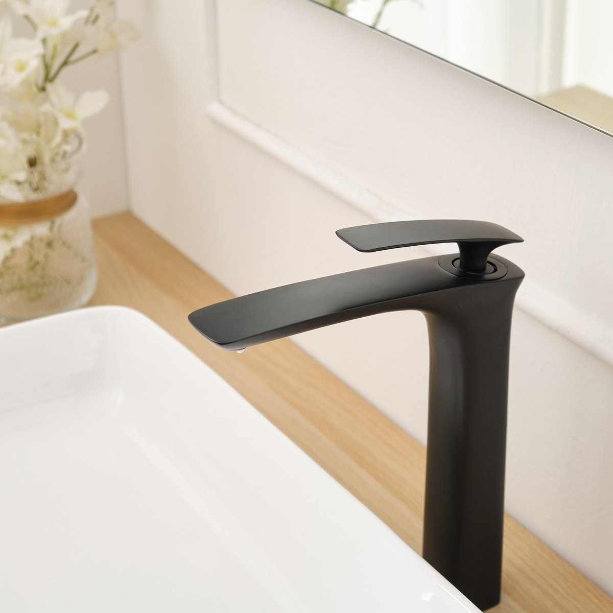 Single Hole Single Handle Modern Bathroom Sink Faucet Black - buyfaucet.com