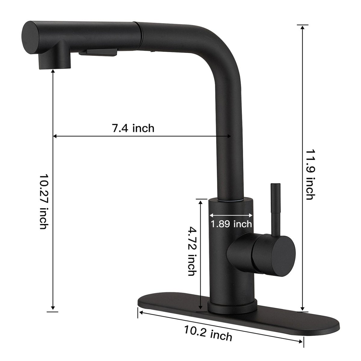 Single Hole Single-Handle Pull out Kitchen Faucet Black - buyfaucet.com