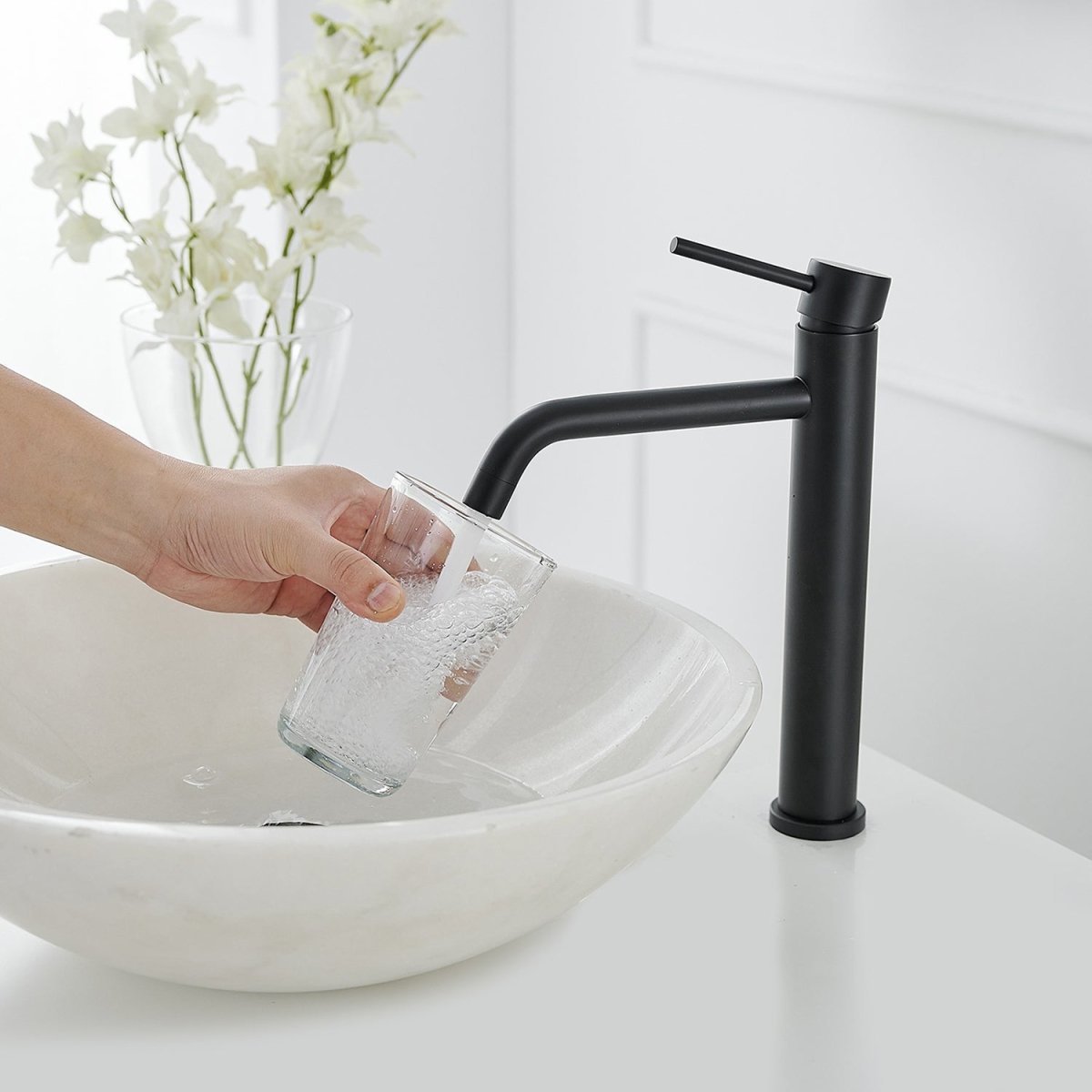 Single Hole Single Handle Vessel Sink Bathroom Faucet Black - buyfaucet.com